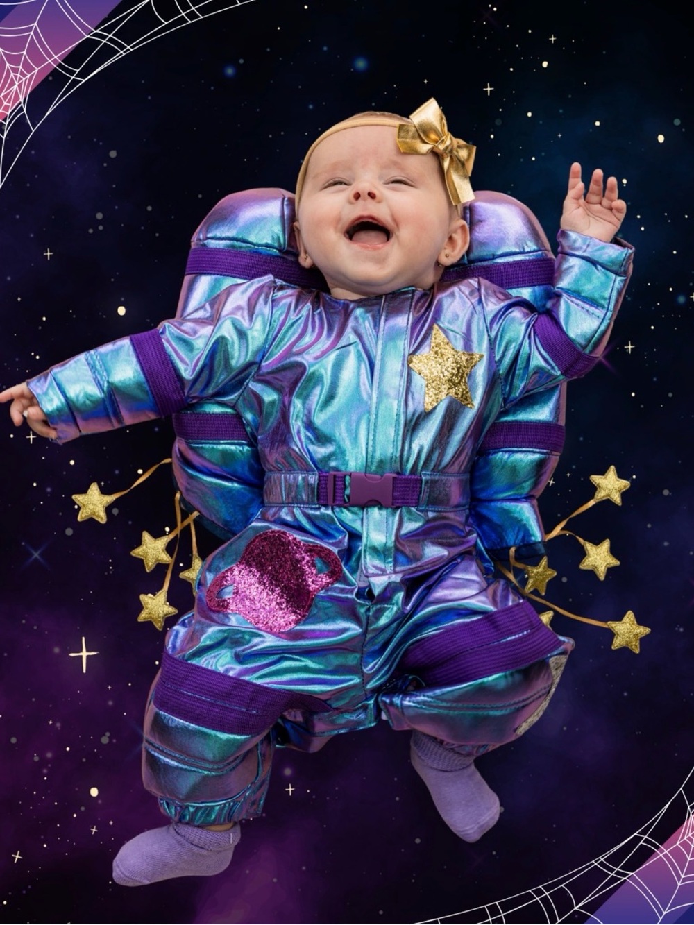 Pottery Barn Kids Iridescent Blue Space Costume with Purple Trim Size 0-6
